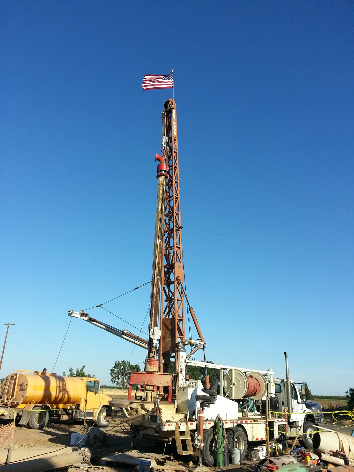 Water Well Drill with Flag | Bakersfield